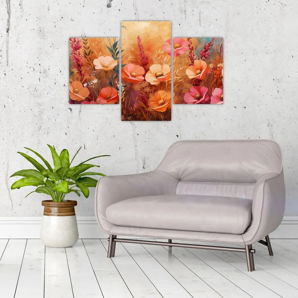 Tablou - Flori de pajiște, pictură (90x60 cm)