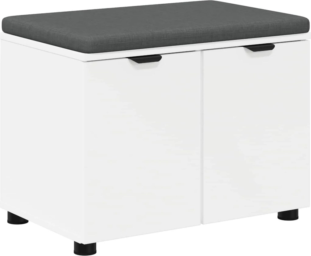 vidaXL Bancă pentru hol cu pernă cu raft cu ușă Alb 60 x 38 x 46 cm