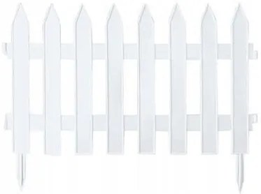 Gard de gradina decorativ, din plastic, alb, set 7 buc, 3.2 m x 35 cm