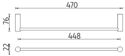 Suport de perete pentru prosoape NIMCO BR 11046-26 BORMO 47 cm crom lucios