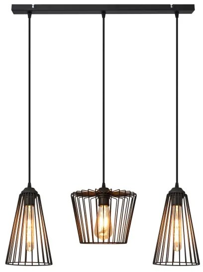 Lustră pe cablu TORRI 3xE27/15W/230V negru