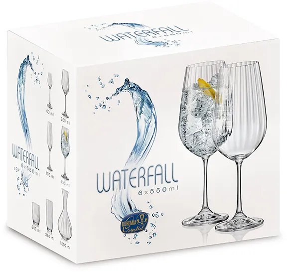 Set Pahare Bohemia Royal Waterfall, 6 buc., 550 ml 650310