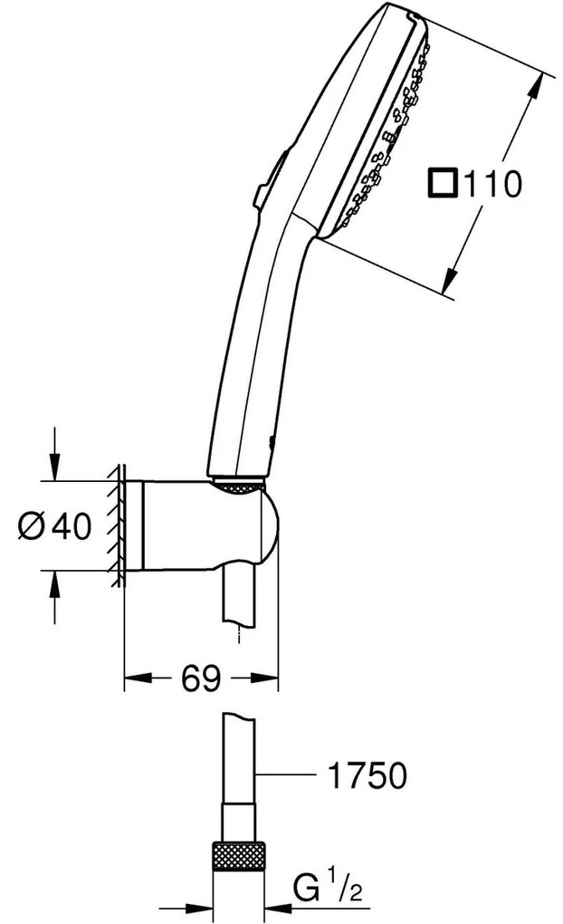 Grohe Vitalio Comfort set de dus perete crom 26176001