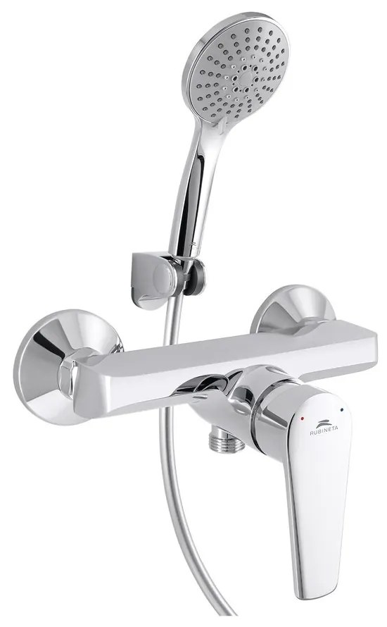 Baterie dus Rubineta Deli monocomanda finisaj crom lucios cu set de dus para cu 5 functii