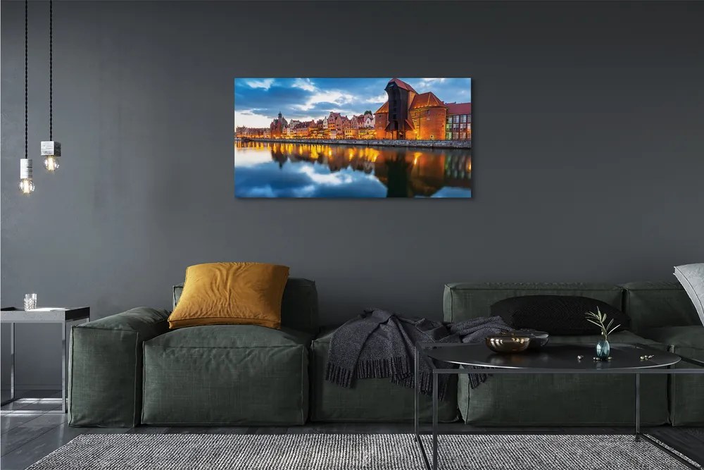 Tablouri canvas clădiri fluviale Gdańsk