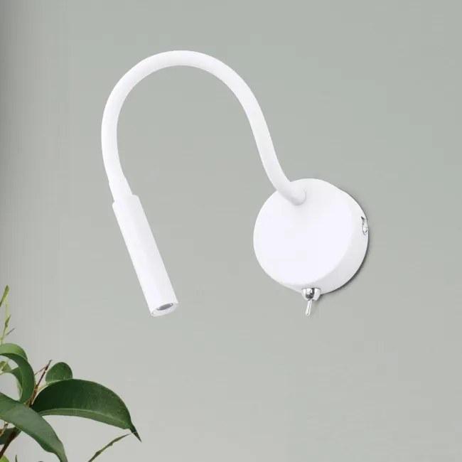 Aplica minimalista cu reader LED directionabil Kurt alba