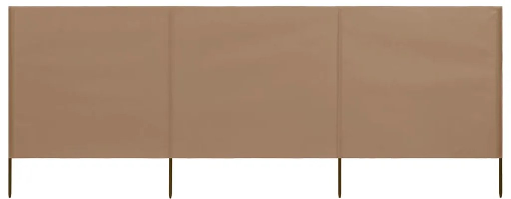 Paravan anti-vant cu 3 panouri, gri taupe, 400x120 cm, textil Gri taupe, 400 x 120 cm