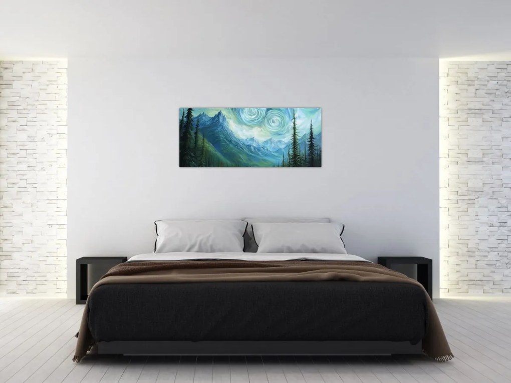 Tablou - Peisaj cu o adiere din Van Gogh (120x50 cm)