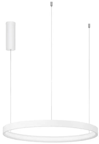 Lustra LED suspendata design modern circular PERRINE D-60cm alba