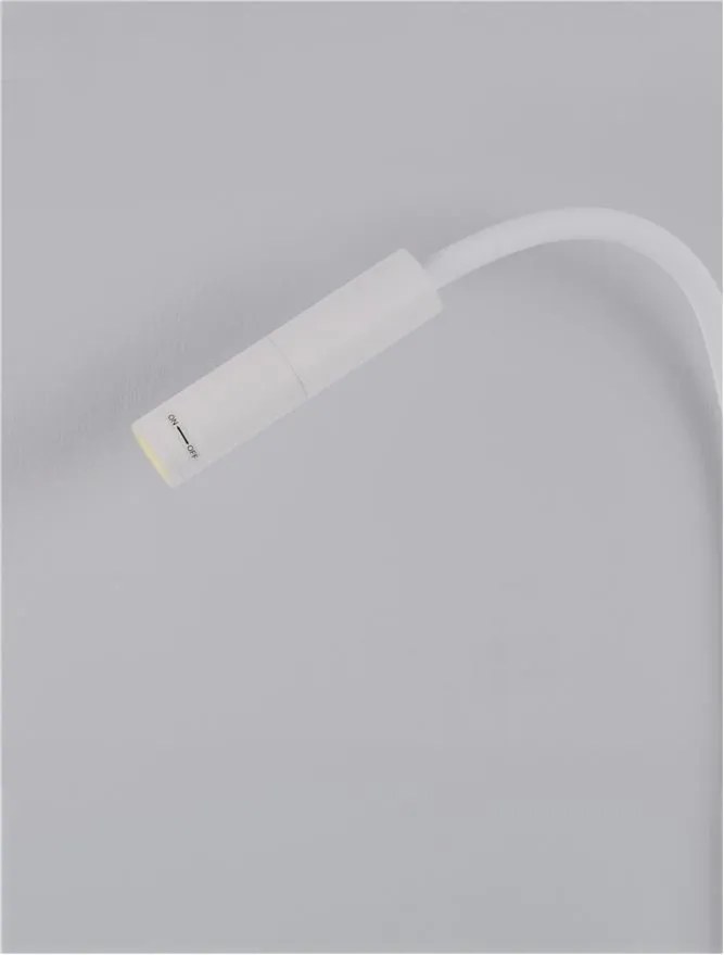 Aplica cu reader LED cu brat flexibil IP44 SONICA alba