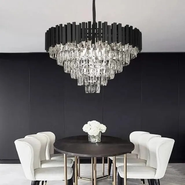 Candelabru Cristal Elit's, Negru Mat, 40 cm