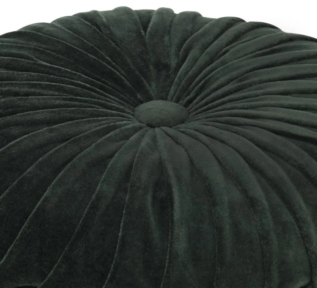 284033 vidaXL Taburet puf design crețuri, verde, 40x30 cm, catifea bumbac