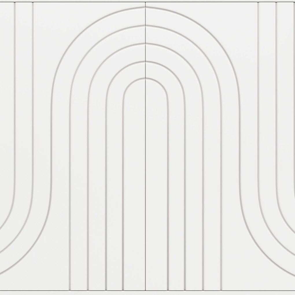 Comodă elegantă cu design unic cu valuri, Alb | Aosom Romania