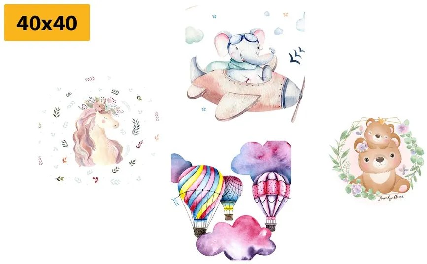 Set tablouri pentru copii în culori delicate