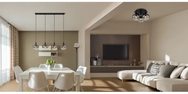 Lustră aplicată MAXY 3xE27/40W/230V negru Globo 15548-3D