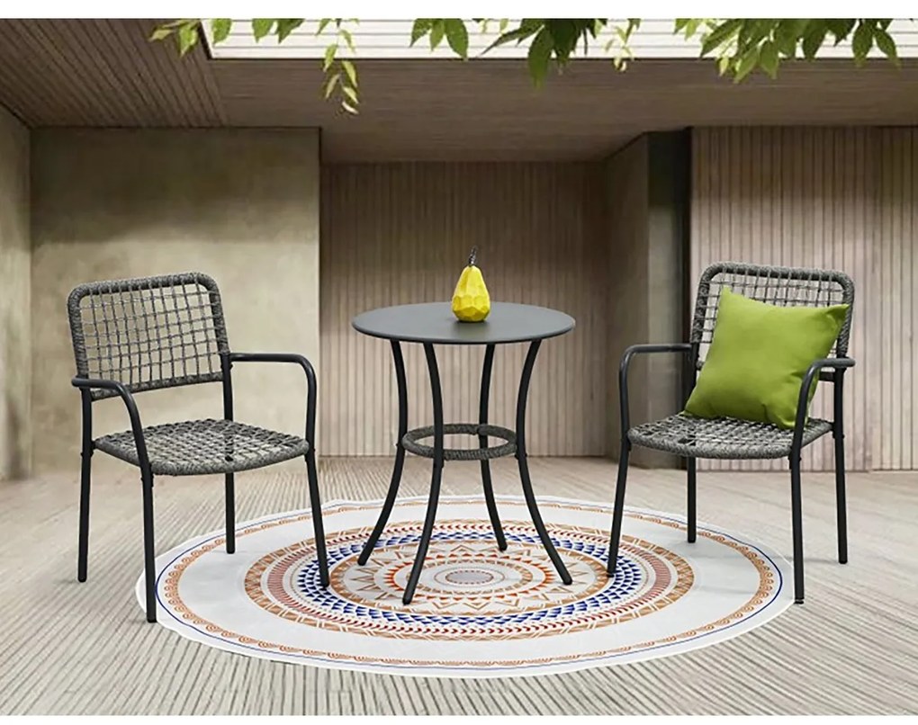 Autronic Set de grădină 1+2, metal, polyrattan,gri , AZ-L1103 GREY