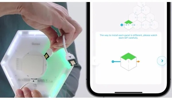 SET 10x corp de iluminat LED Govee Glide Hexa Pro LED Smart RGBIC Wi-Fi