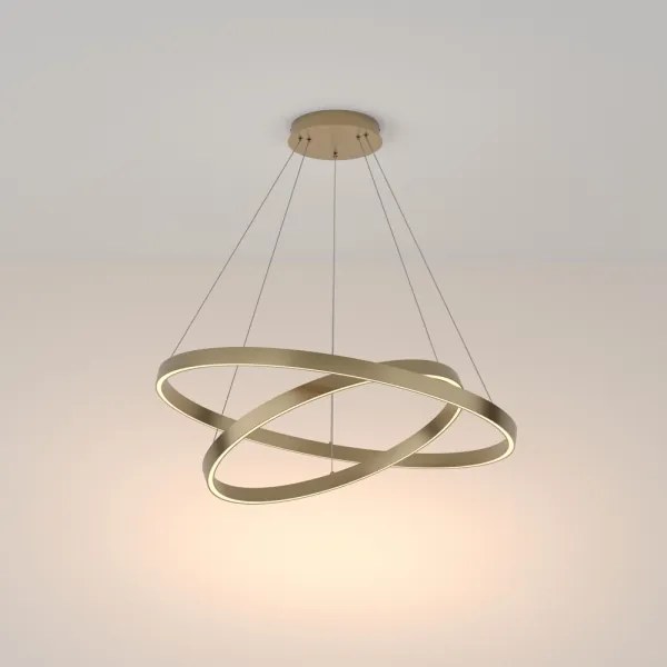 Lustră LED pe cablu Maytoni MOD058PL-L74BS3K RIM LED/88W/230V d. 80 cm auriu