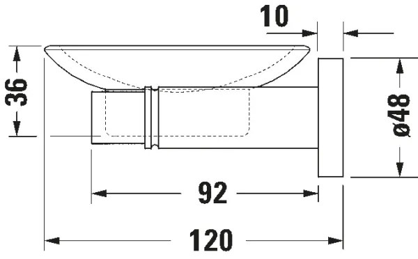 Duravit 99174600 - Săpunieră de perete D-CODE, stânga, negru mat