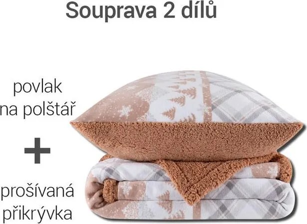 decoDoma Set cu blăniţă TARTAN 2 buc