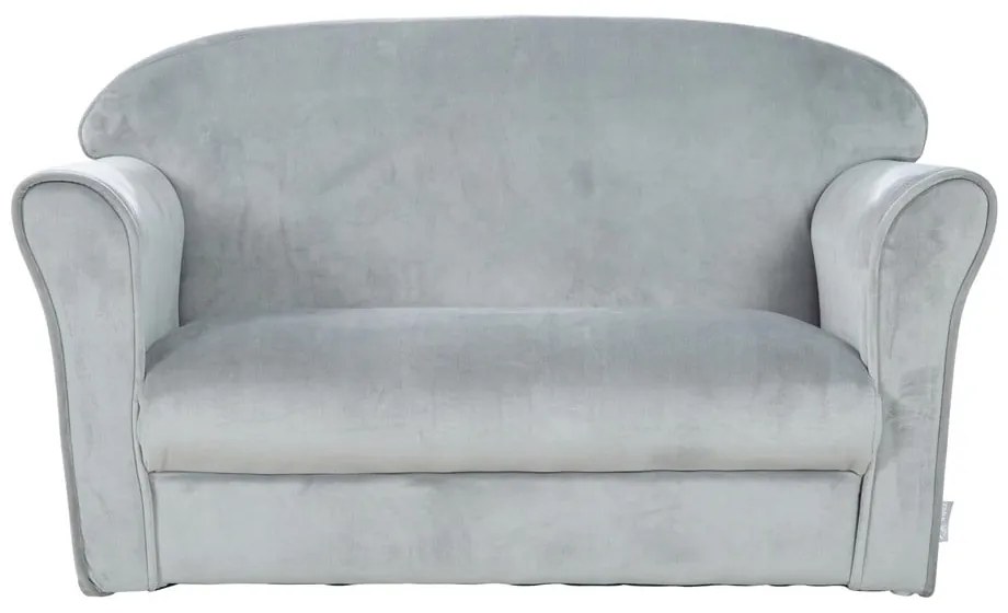 Canapea pentru copii gri deschis cu tapițerie din catifea 78 cm Lil Sofa – Roba