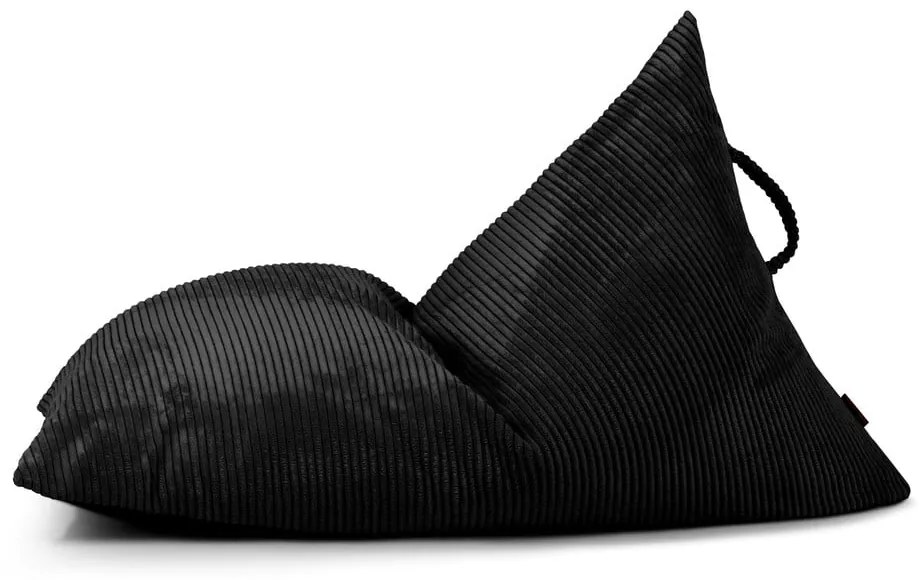 Fotoliu puf pentru copii negru cu tapițerie din catifea reiată Razzy – SLOWDOWN