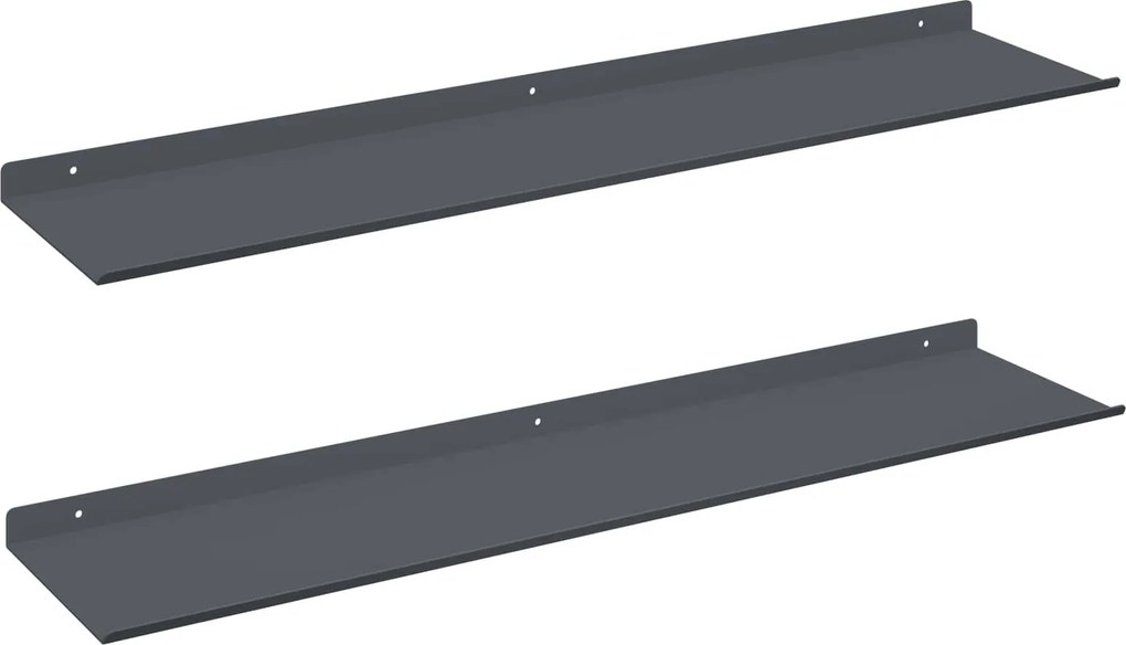 vidaXL Raft suspendat Pe perete 2 pcs Antracit 80 x 18 x 2,5 cm Oțel