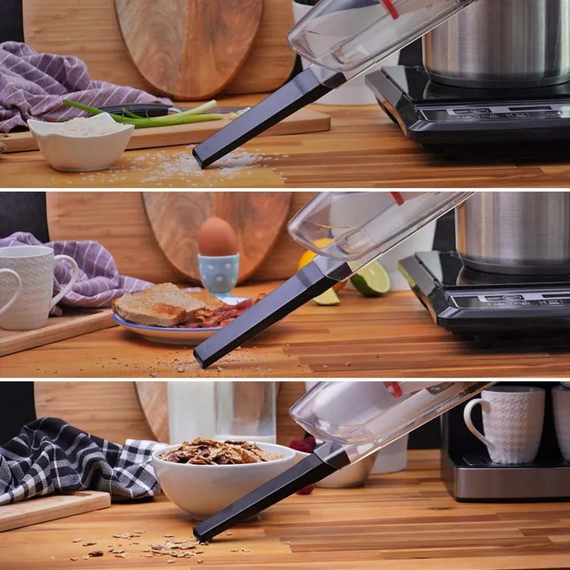 Aspirator vertical Rosberg R51001A, 600W, 800 ml, Filtru HEPA, Manual, Negru