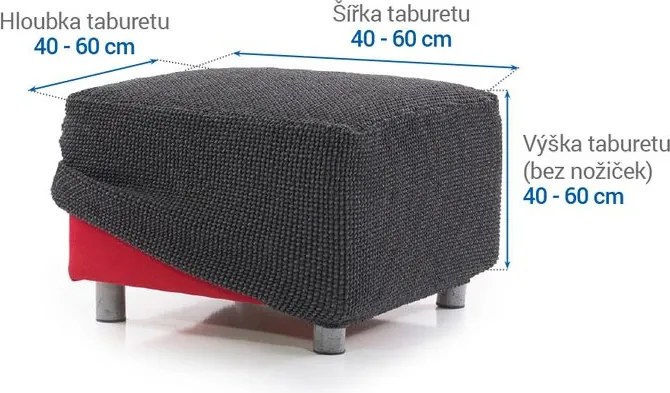 Nueva Textura Huse care se întind foarte bine NIAGARA antracit taburet (40 - 60 cm)