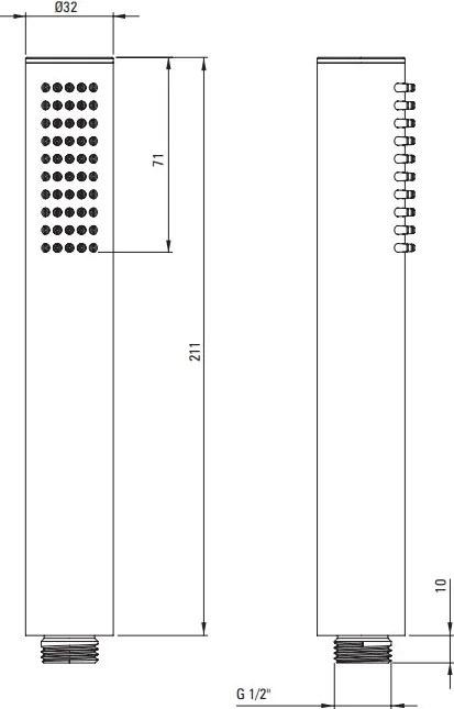 SILIA Pară de Duș, 1-Funcție finisaj Oțel Șlefuit NQS_F51S