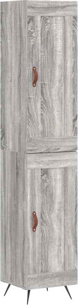 vidaXL Dulap înalt, gri sonoma, 34,5x34x180 cm, lemn prelucrat