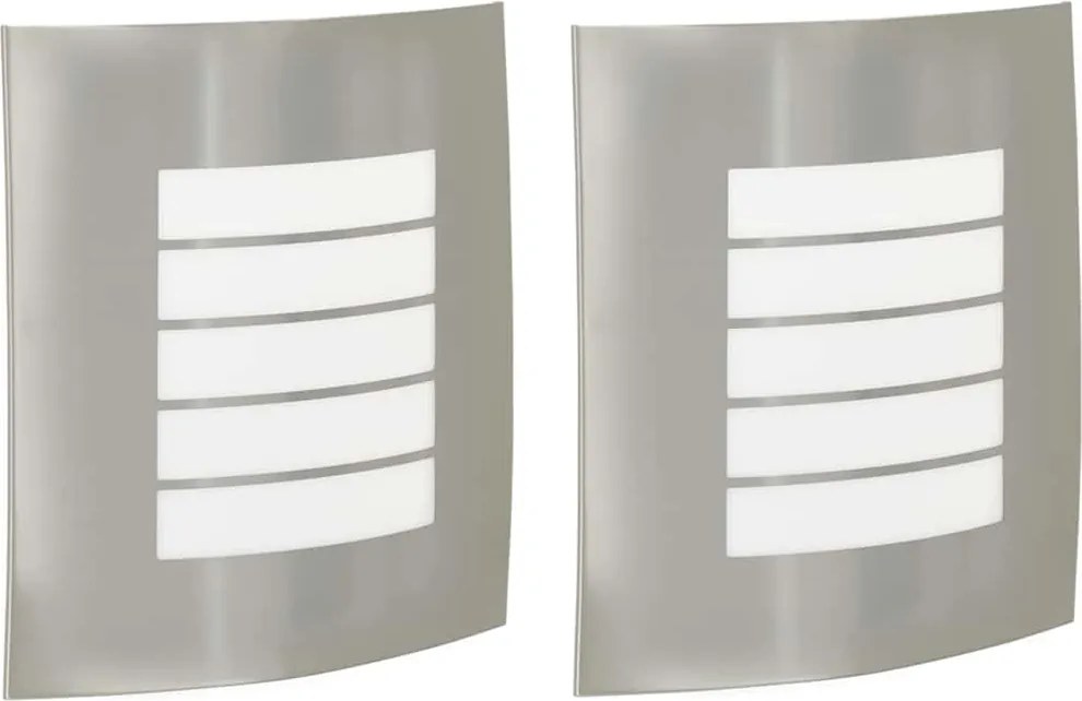 vidaXL Lumină de perete pentru exterior 2 pcs Argintiu