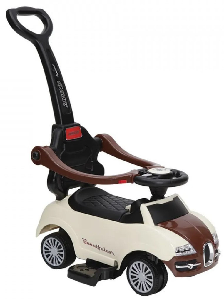 Masinuta copii si bebe NOVOKIDS™ Classico Rider 2 in 1 , Cu melodii si sunete, Maner de impins pentru parinti detasabil, Functie trotineta fara