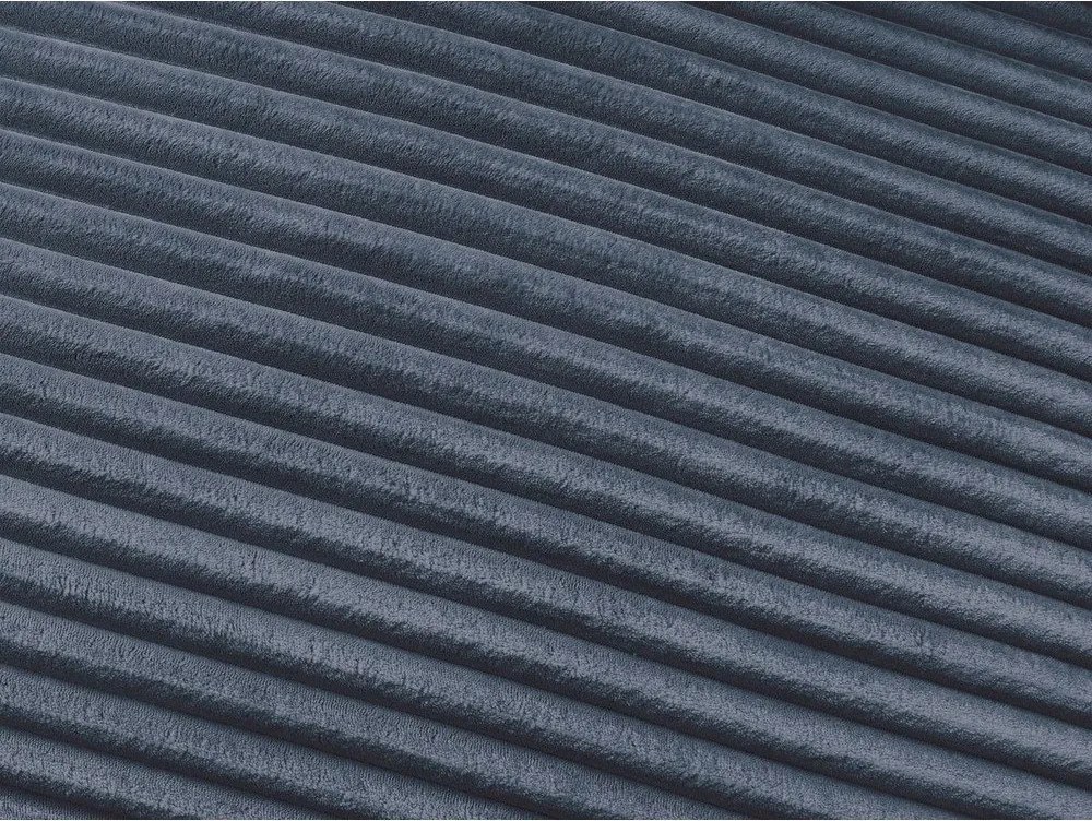 Canapea albastru-închis pentru dormitul zilnic/extensibilă cu tapițerie din catifea reiată 240 cm Hugo – Bobochic Paris