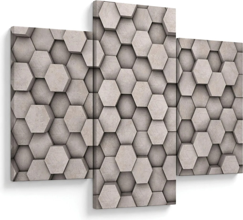 Tablou - Hexagoane design beton (90x60 cm)