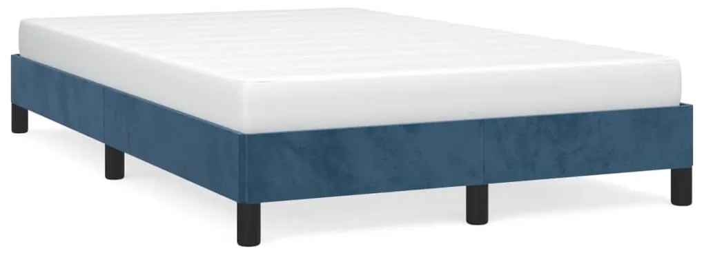 346968 vidaXL Cadru de pat, albastru închis, 120x200 cm, catifea