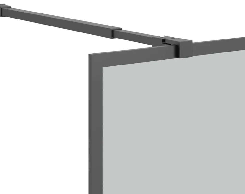 Paravan dus walk-in, 90x195 cm, sticla securizata inchisa Negru, 90 x 195 cm