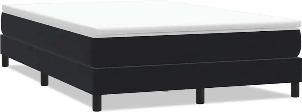 vidaXL Pat cu arcuri fără saltea negru 160x220 cm catifea