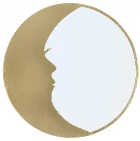 Oglinda decorativa cu rama metalica, Moon Auriu, Ø72,5 cm