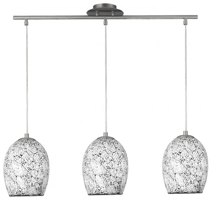 Lustra design modern Crackle 3L alb mozaic 8069-3WH SRT