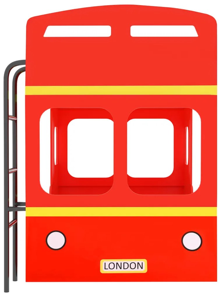 Pat supraetajat, autobuz londonez, rosu, 90 x 200 cm, MDF