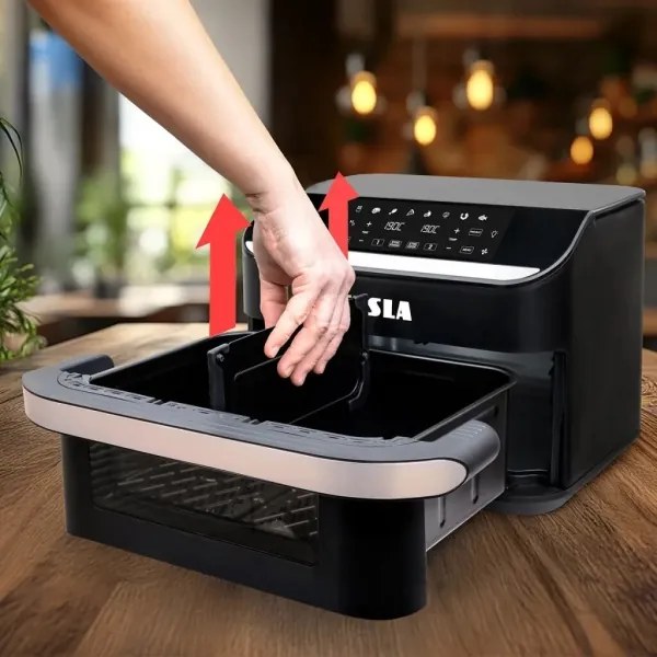 Friteuză cu aer cald dublă digitală multifuncțională TESLA Electronics AirCook 10 l 2400W/230V