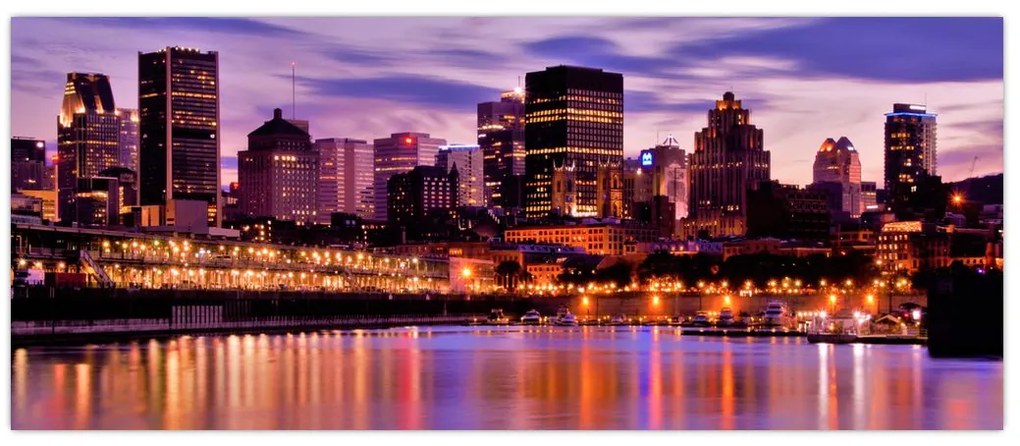Tablou orașului nocturn (120x50 cm)