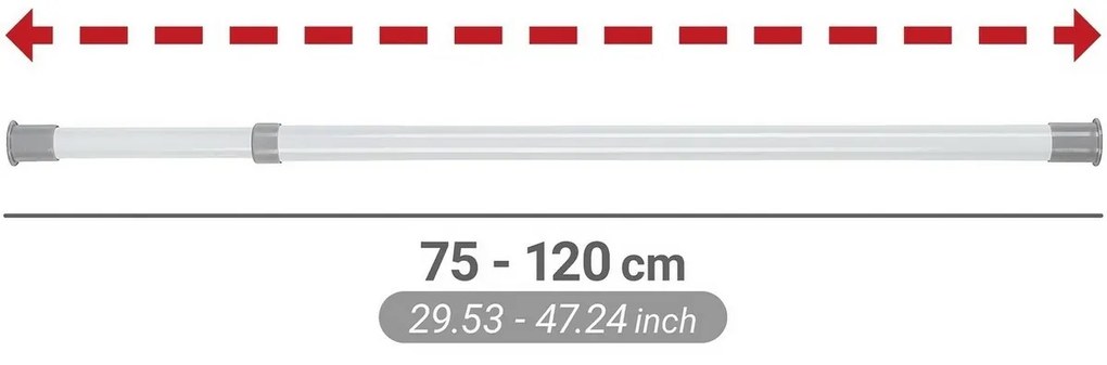 Wenko Set de 2 bare telescopice orizontaleHerkules, alb