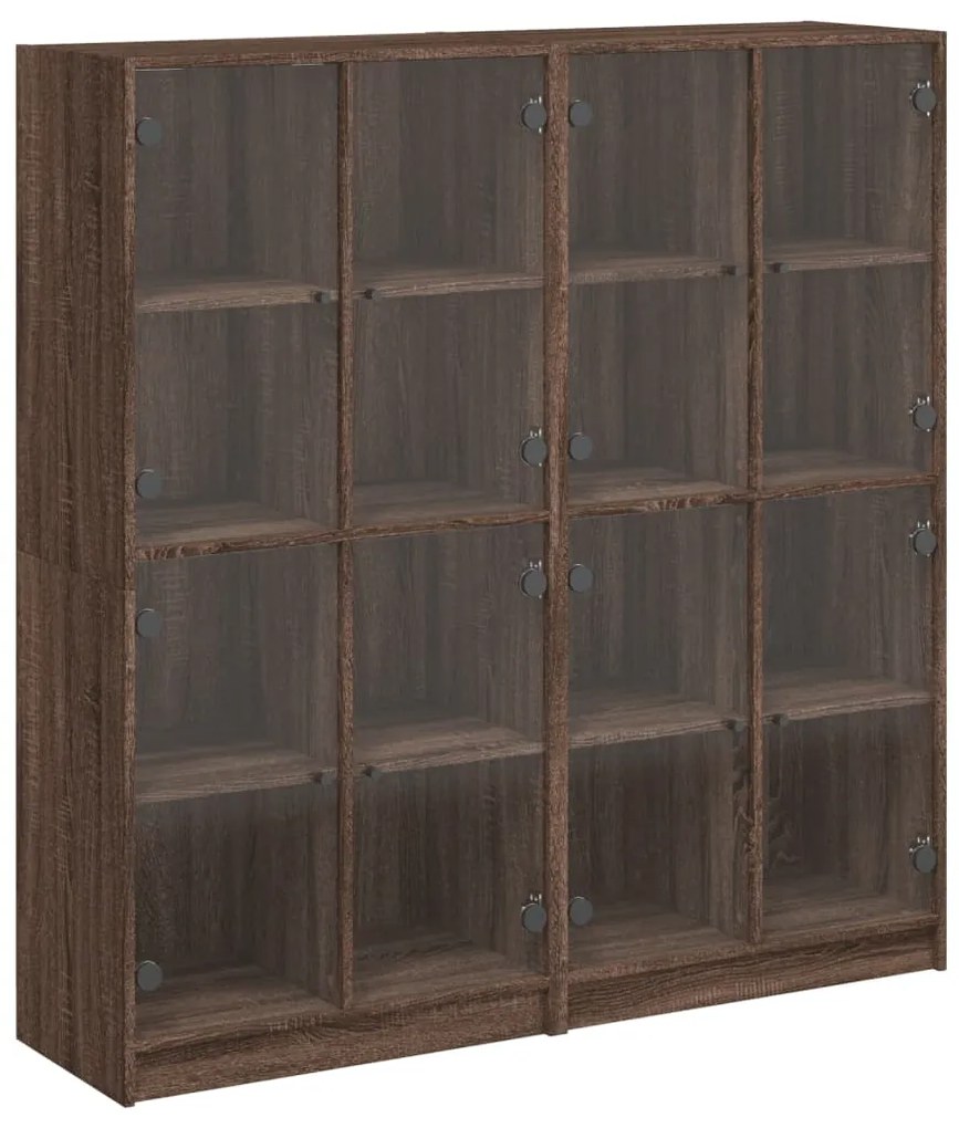 3206523 vidaXL Bibliotecă cu uși, stejar maro, 136x37x142 cm, lemn compozit