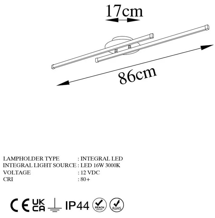 Plafonieră aurie LED 10x86 cm Umut – Opviq lights
