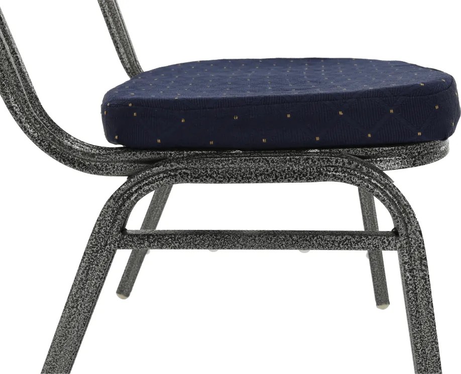 Scaun, stivuibil, textil albastru închis/gri cadru, JEFF 2 NEW