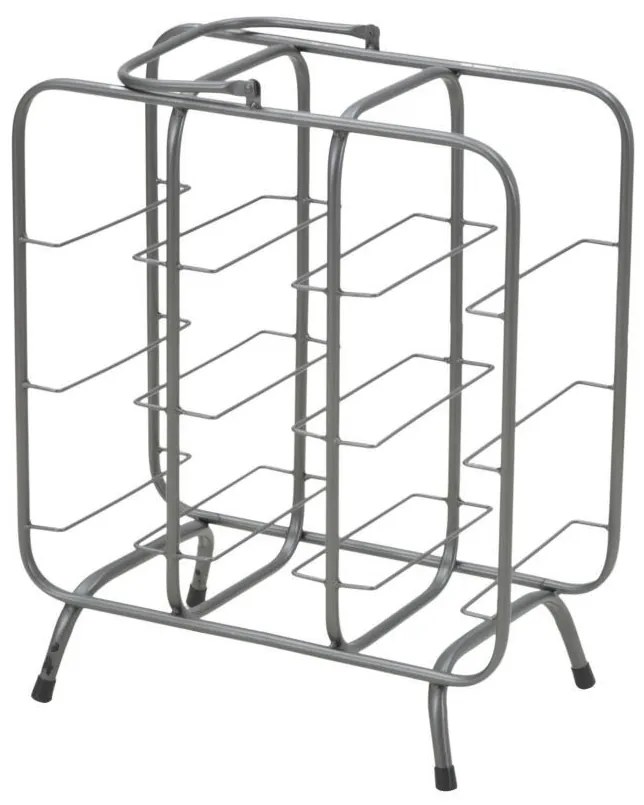 Suport pentru 9 sticle gri din metal, 40x23x47,5 cm, Rack Mauro Ferretti