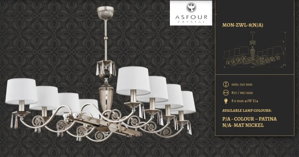 Lustra eleganta design clasic cristal Asfour Monza