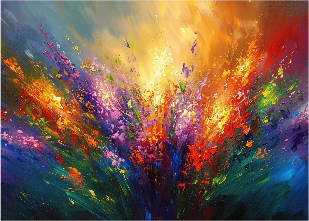 Tablou - Abstracție de flori (70x50 cm)